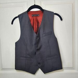 Boys Yuan Lu Dress Grey Vest Red Lining Size 14